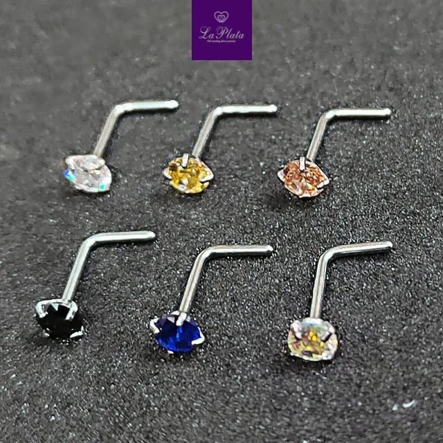 L-shaped nose studs