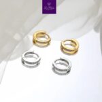 gold-plated sterling silver huggie hoop earrings