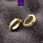 Crystal huggie hoop earrings - Image 2